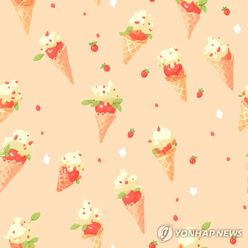 딸기 아이스크림 패턴 이미지